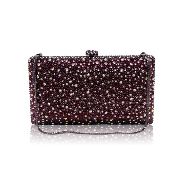 Amethyst Luxury Rhinestone Clutch mal Event Crystal Evening o_o - Picture 1 of 6